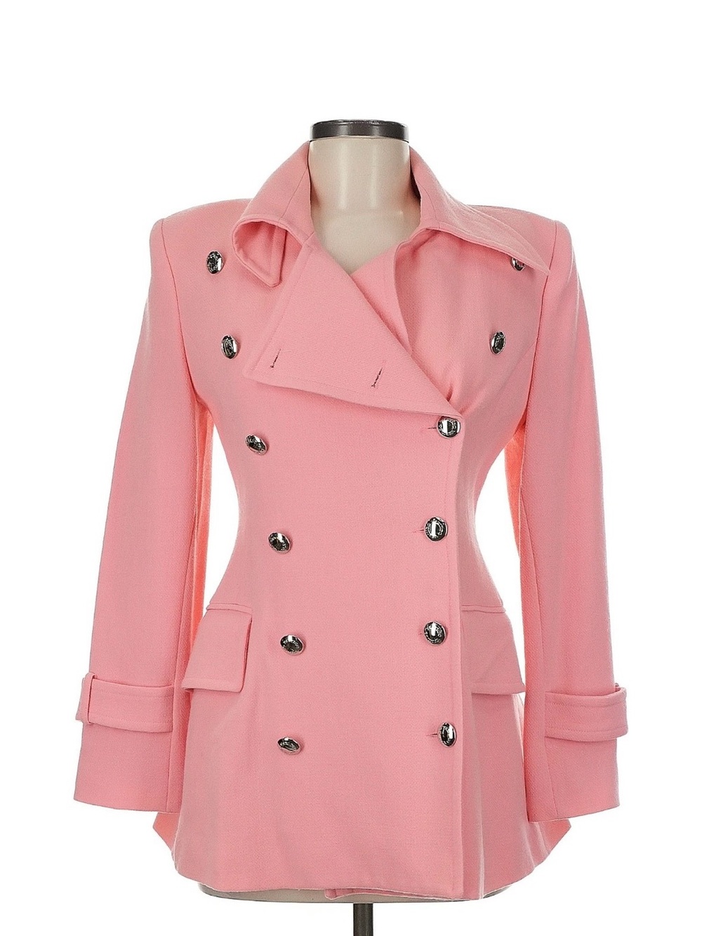 Women's Double-Breasted Pink Coat